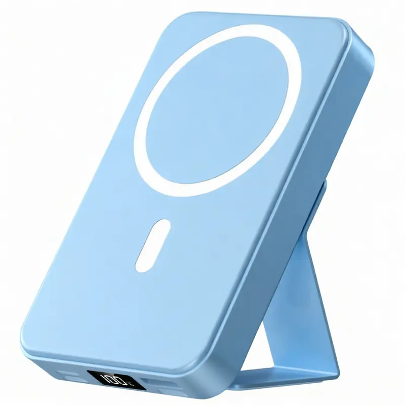 10000mAh Magnetic Power Bank - Portable Mobile Charger with Foldable Stand, LED Digital Display, for iPhone, Android, Smartphone, Back to School Haul Tools and Gadgets, Compact Travel Gifts for Him Battery Pack,back to school,back to school haul