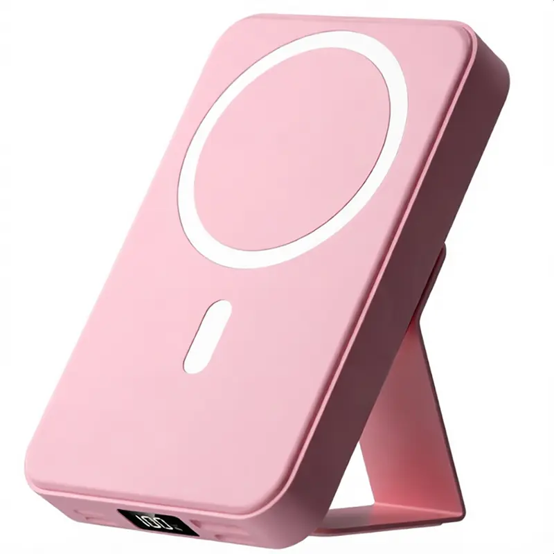 10000mAh Magnetic Power Bank - Portable Mobile Charger with Foldable Stand, LED Digital Display, for iPhone, Android, Smartphone, Back to School Haul Tools and Gadgets, Compact Travel Gifts for Him Battery Pack,back to school,back to school haul