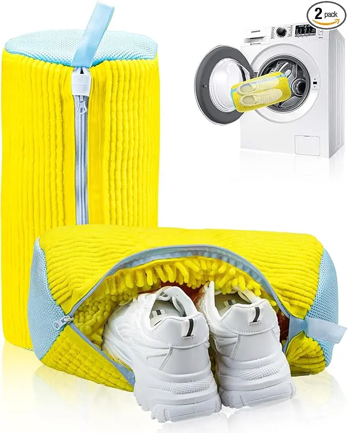 Laundry Shoe Washing Bag for Washing Machine - Protect Your Footwear during the Wash Accessories shoe washing,Mesh Accessory mesh laundry Grey