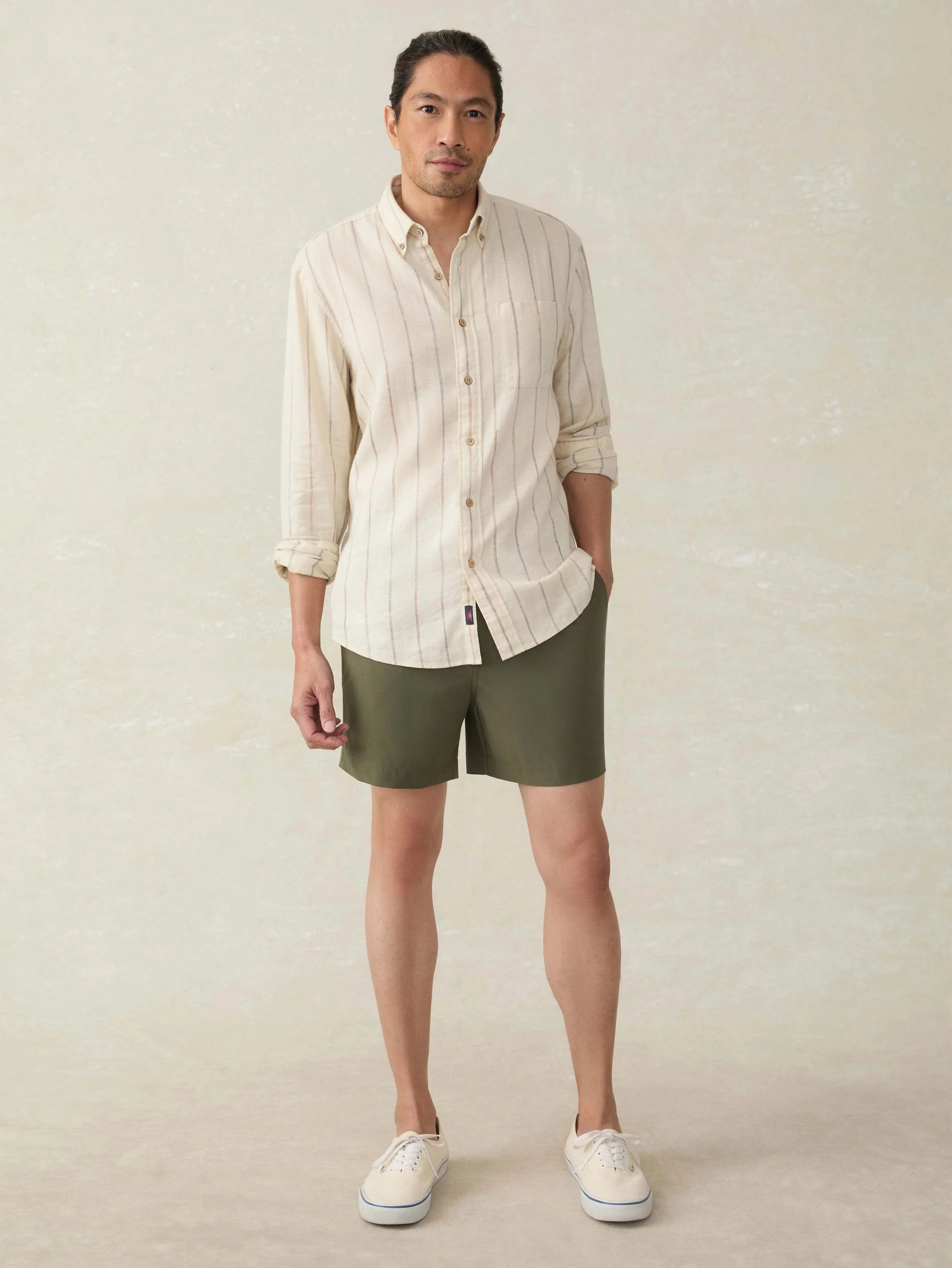 Long-Sleeve Breeze Shirt - Cloud Beach Stripe