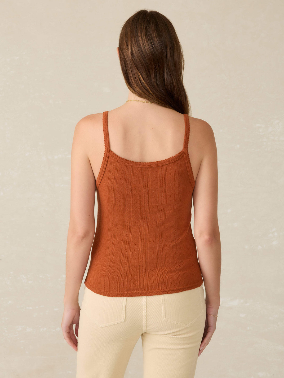 Pacific Pointelle Tank - Gingerbread