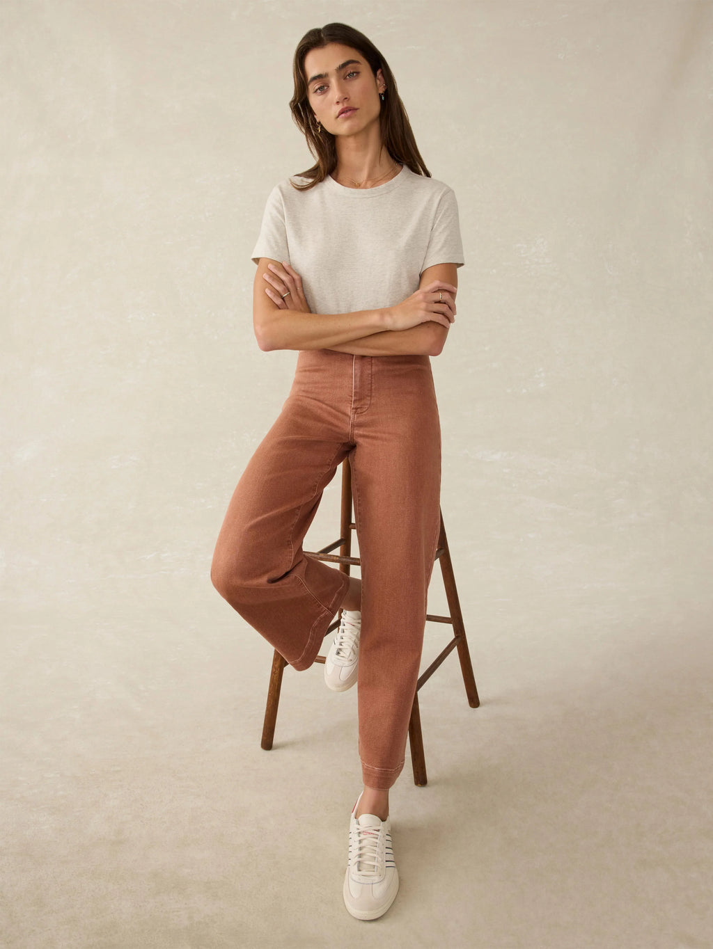 Stretch Terry Harbor Ankle Pant - Russet