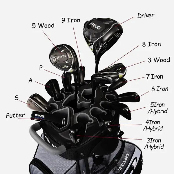 Ask Echo T-Lock 14-Way Golf Cart Bag with Full-Length Dividers & Large Cooler