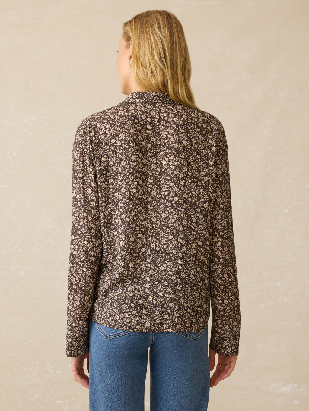 Cabana Long-Sleeve Shirt - Charcoal Woodstock Floral