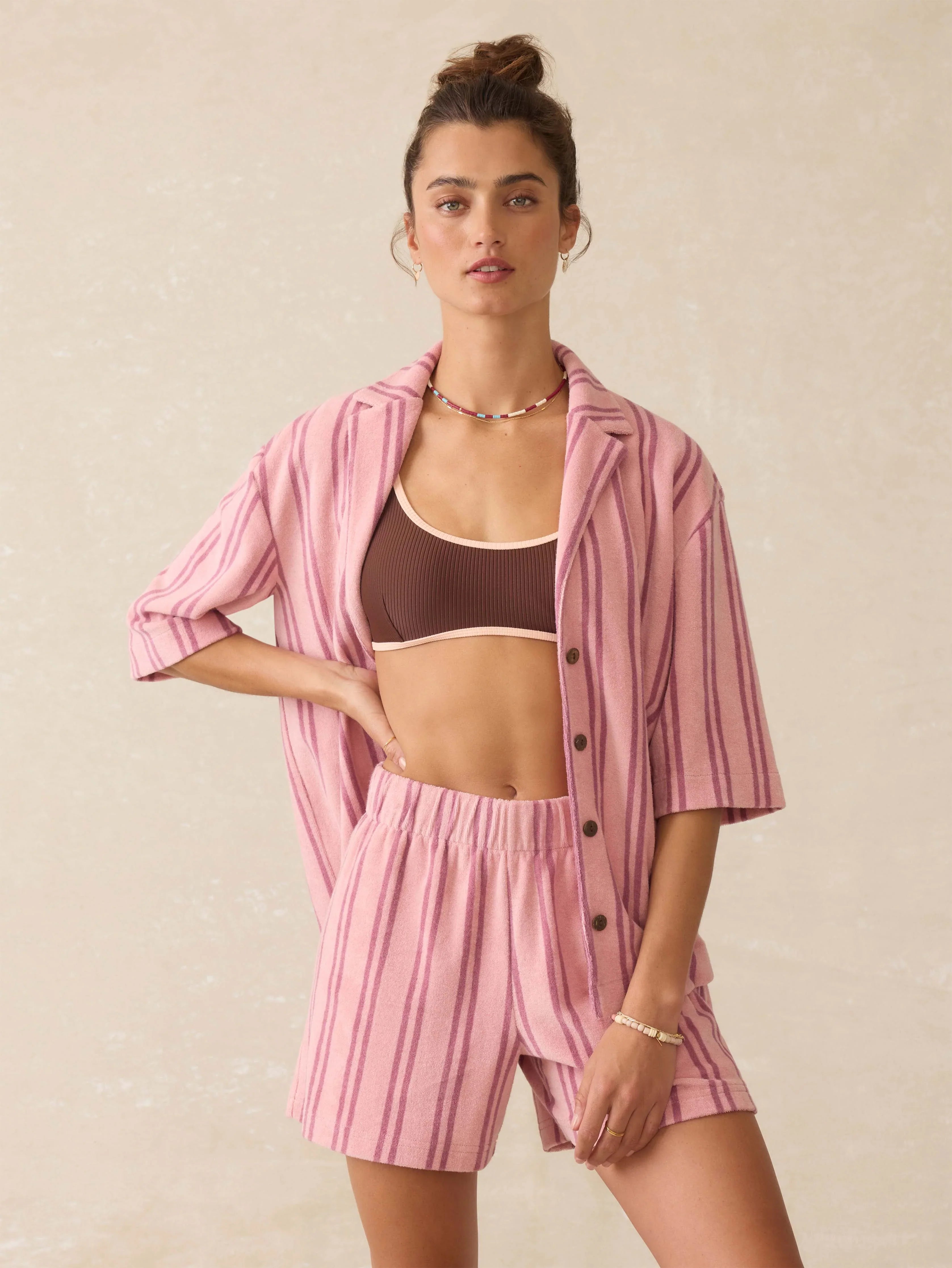 Cabana Towel Terry Short - Orchid Lines