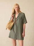 Paradise Point Linen Dress - Thyme
