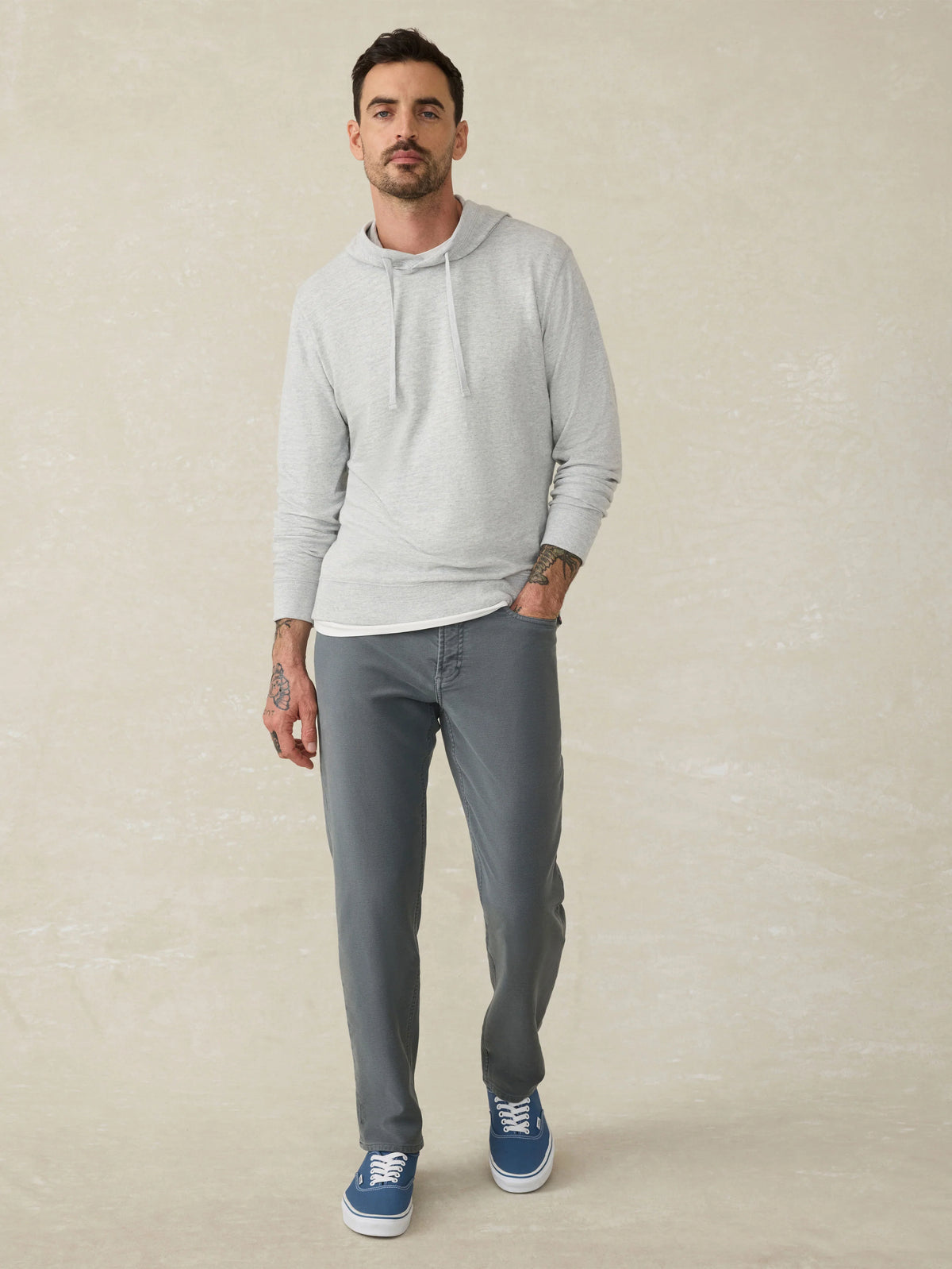 Sunwashed Slub Hoodie (Tall) - Light Grey Heather