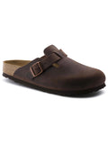 Women's Birkenstock Boston Clog Soft Footbed - Oiled Leather Habana