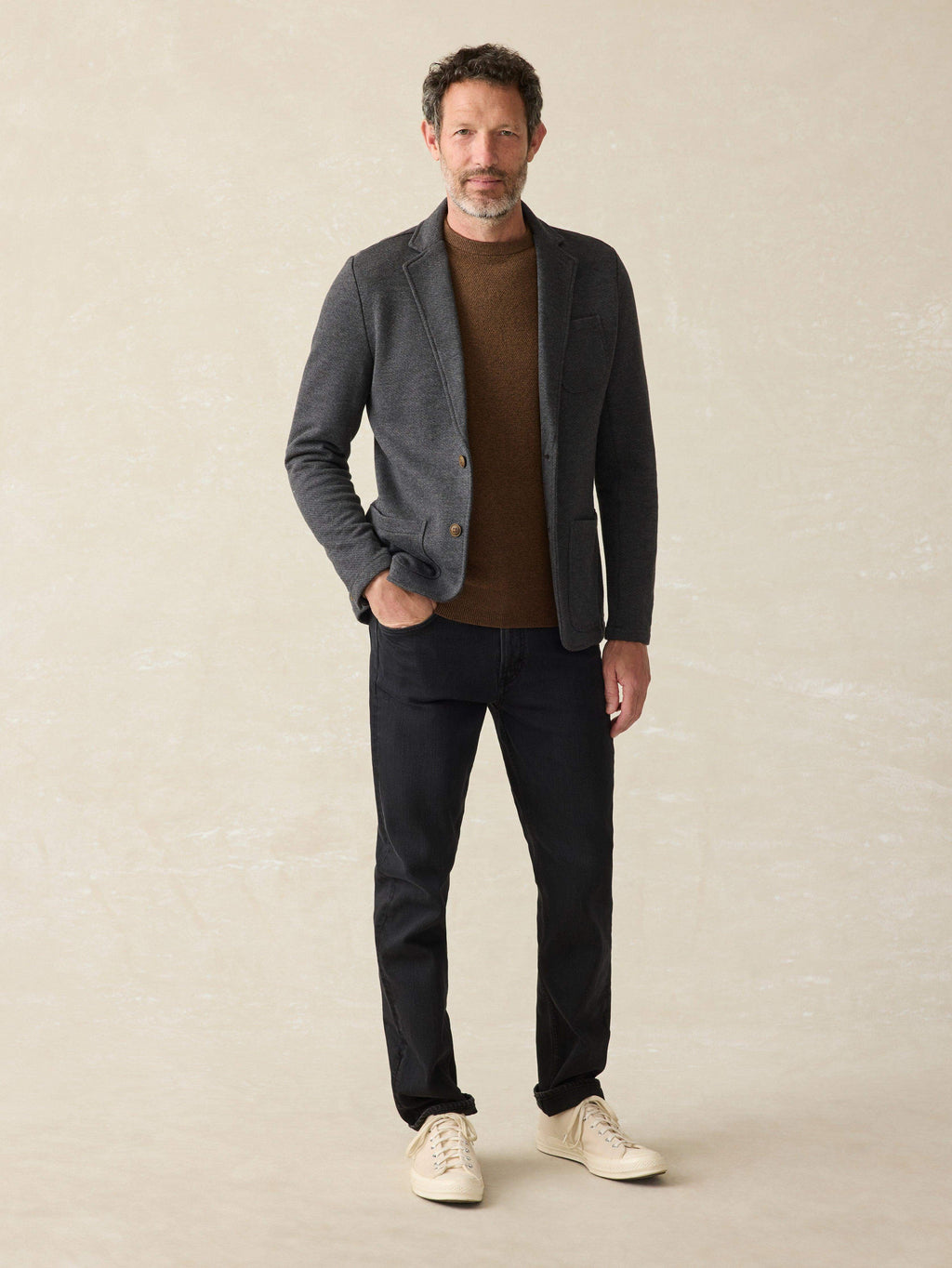 Inlet Knit Blazer - Black Sky Melange