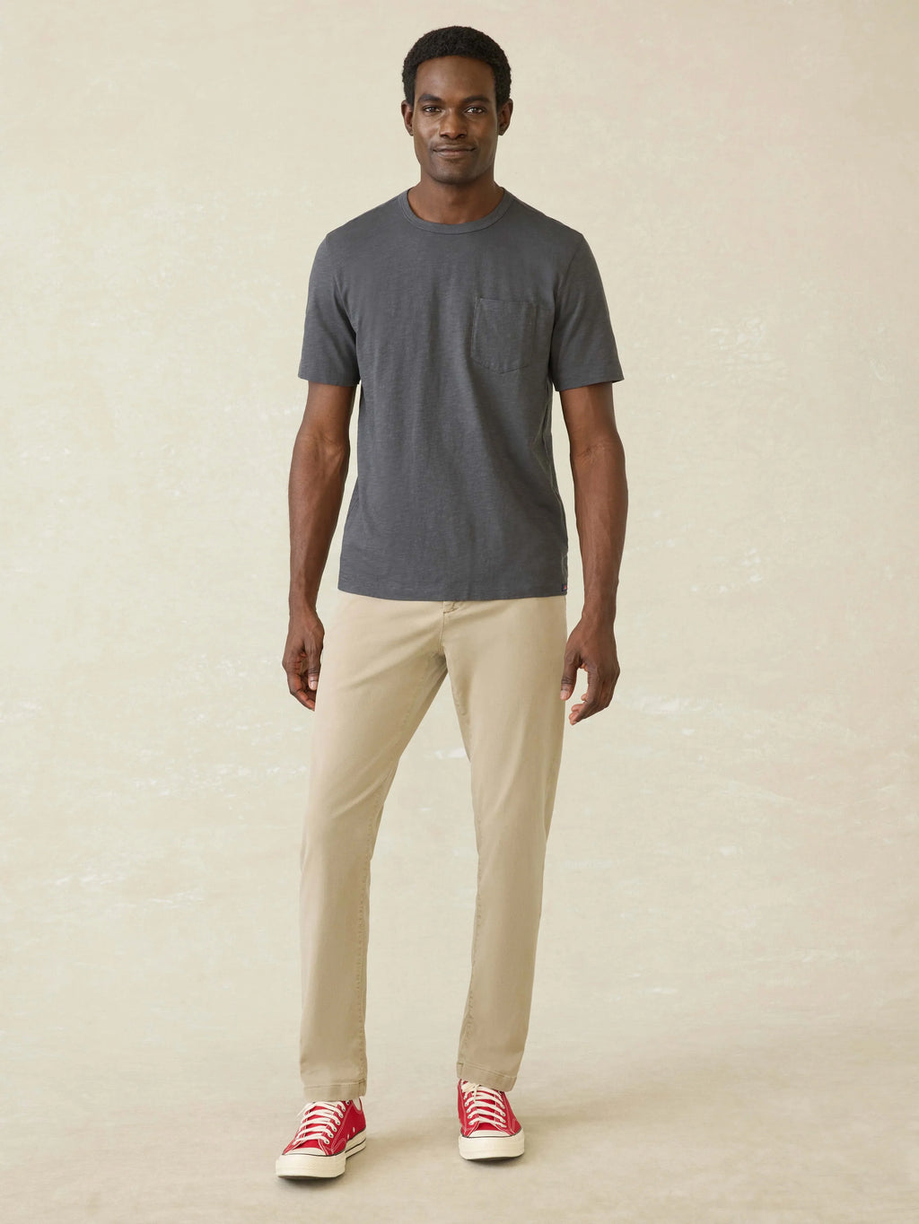 Sunwashed Regenerative Pocket Tee - Graphite