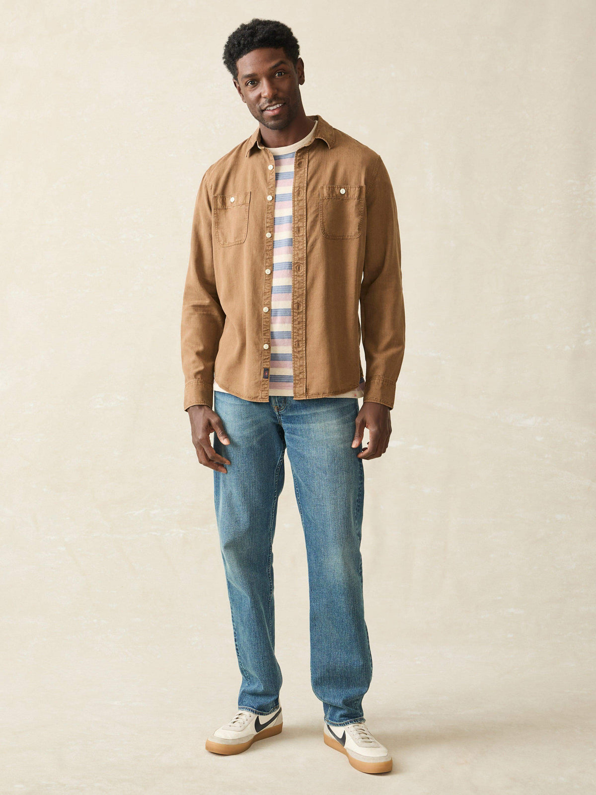 Tried & True Chambray Workshirt - Sahara Khaki