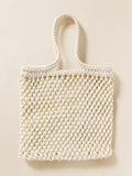 Sunwashed Macrame Tote - Cream