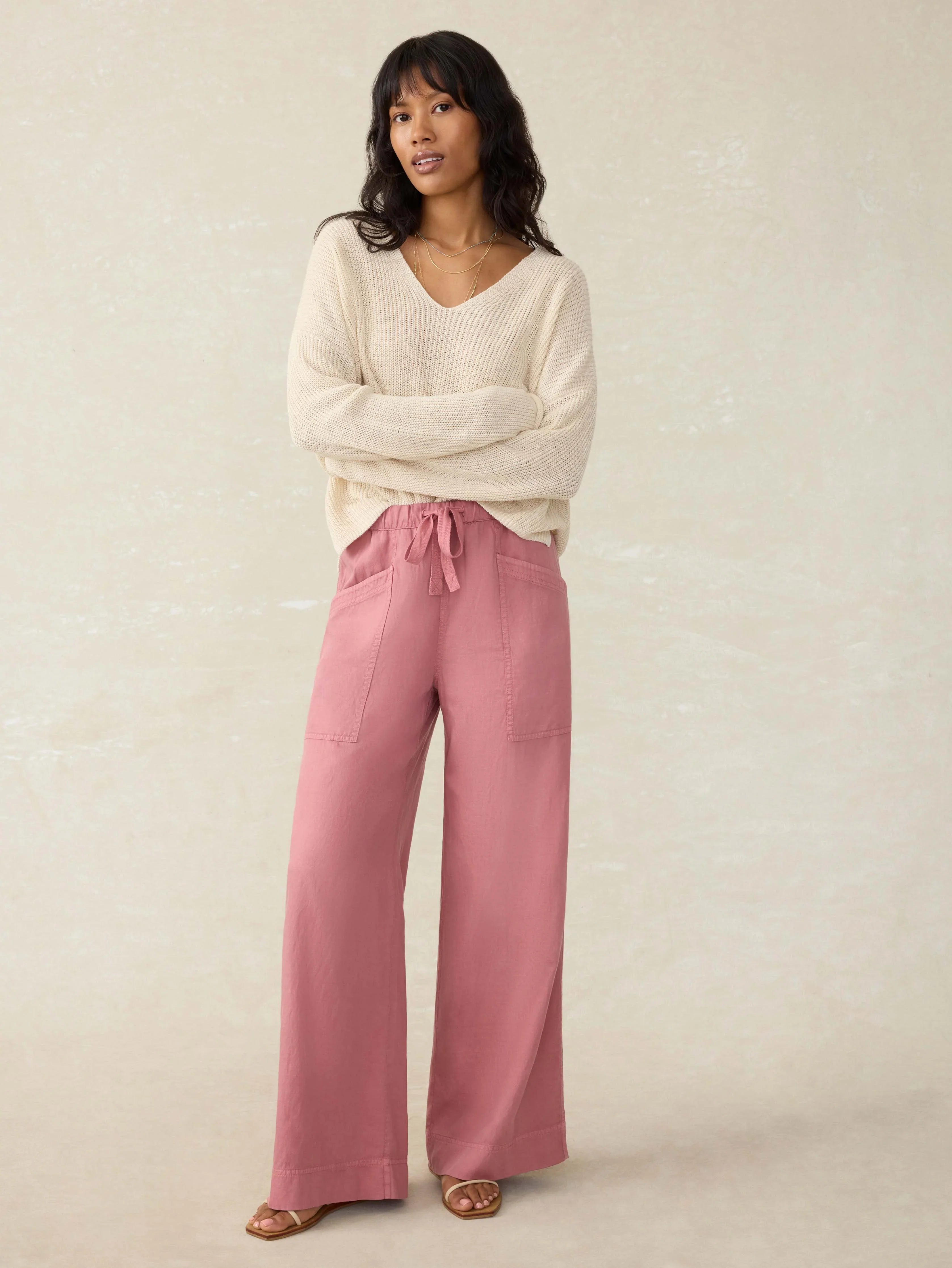 Topanga Drape Pant - Withered Rose
