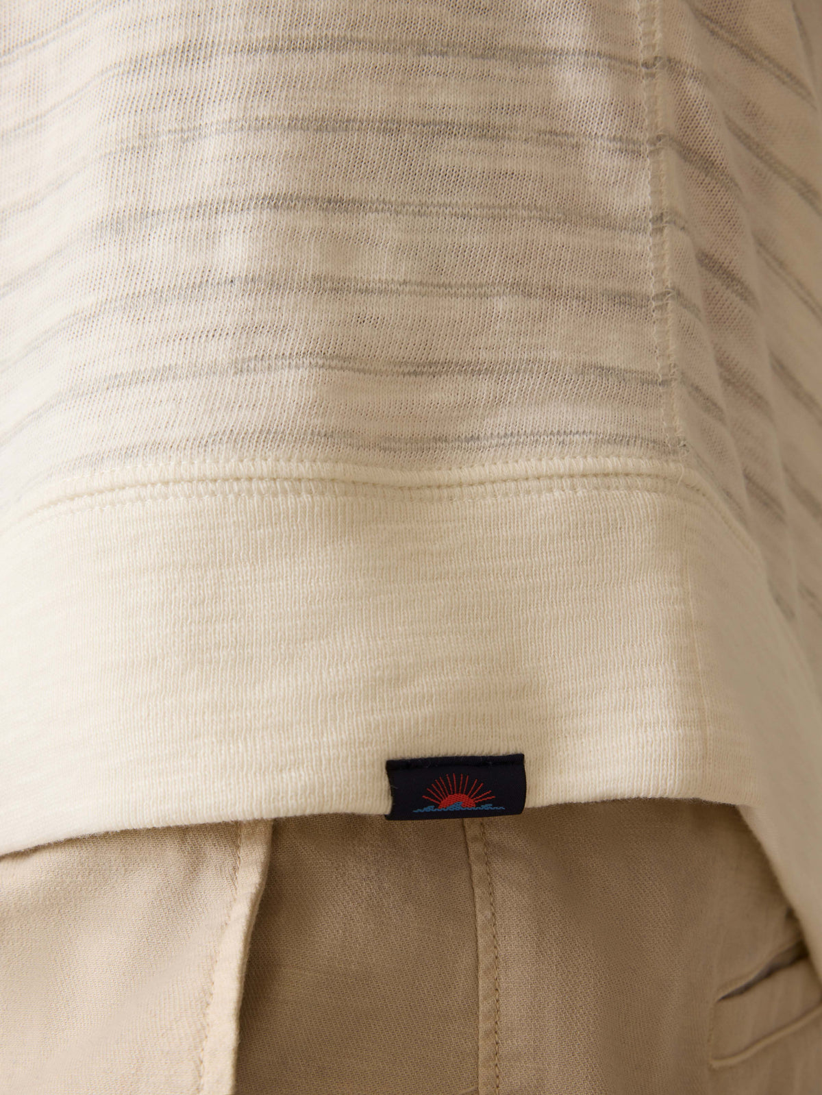 Sunwashed Midweight Organic Hoodie - Ivory Rock Stripe