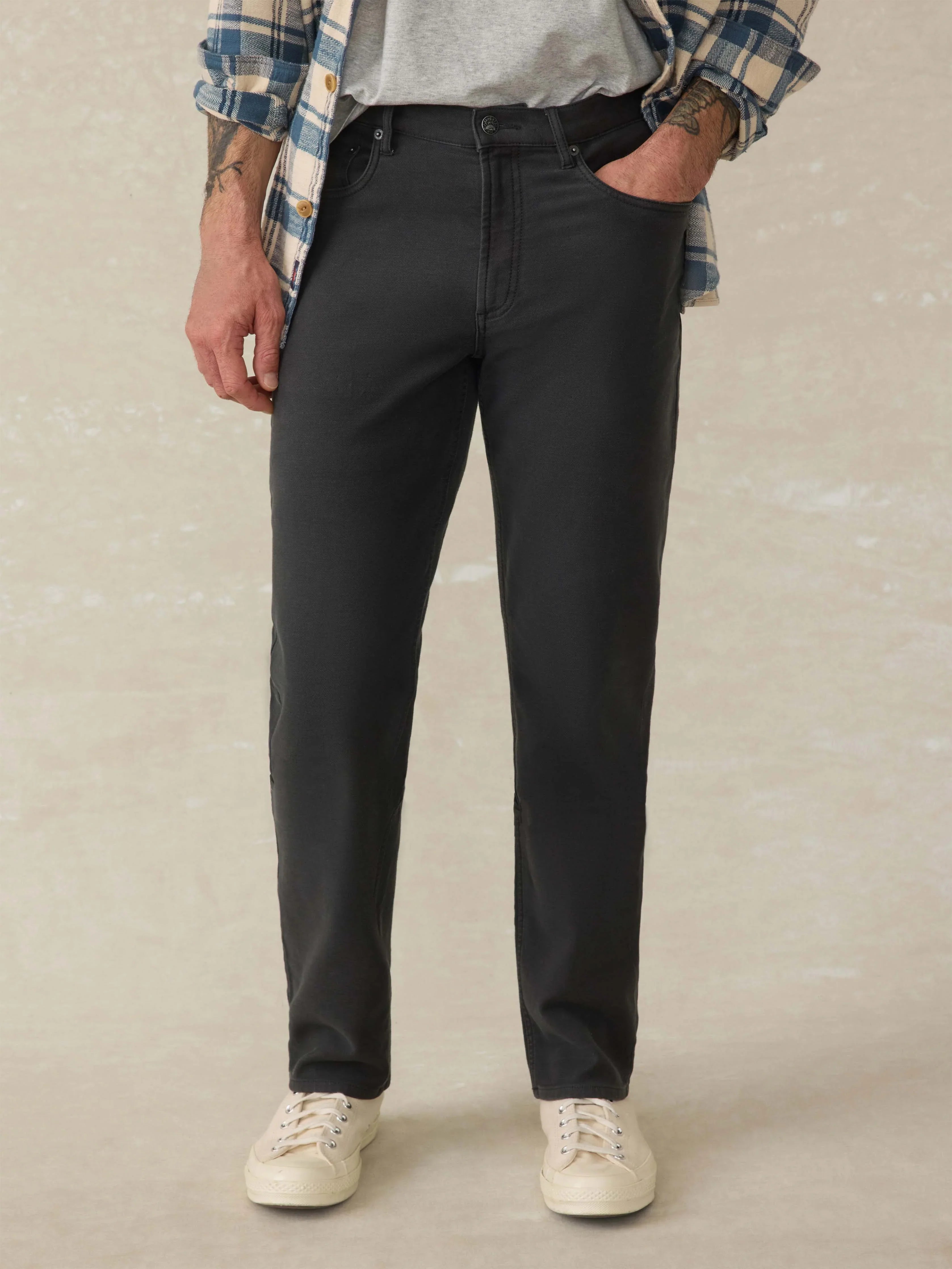 Stretch Terry 5-Pocket Pant - Onyx Black