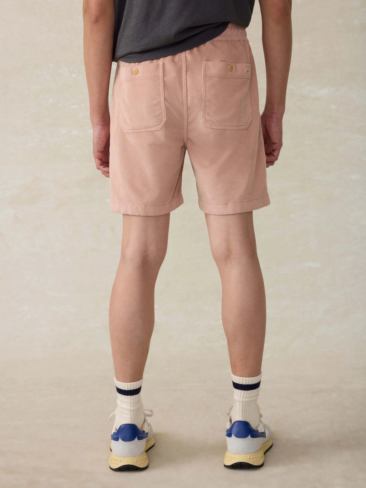 Corduroy Drawstring Utility Short - Coral Dawn