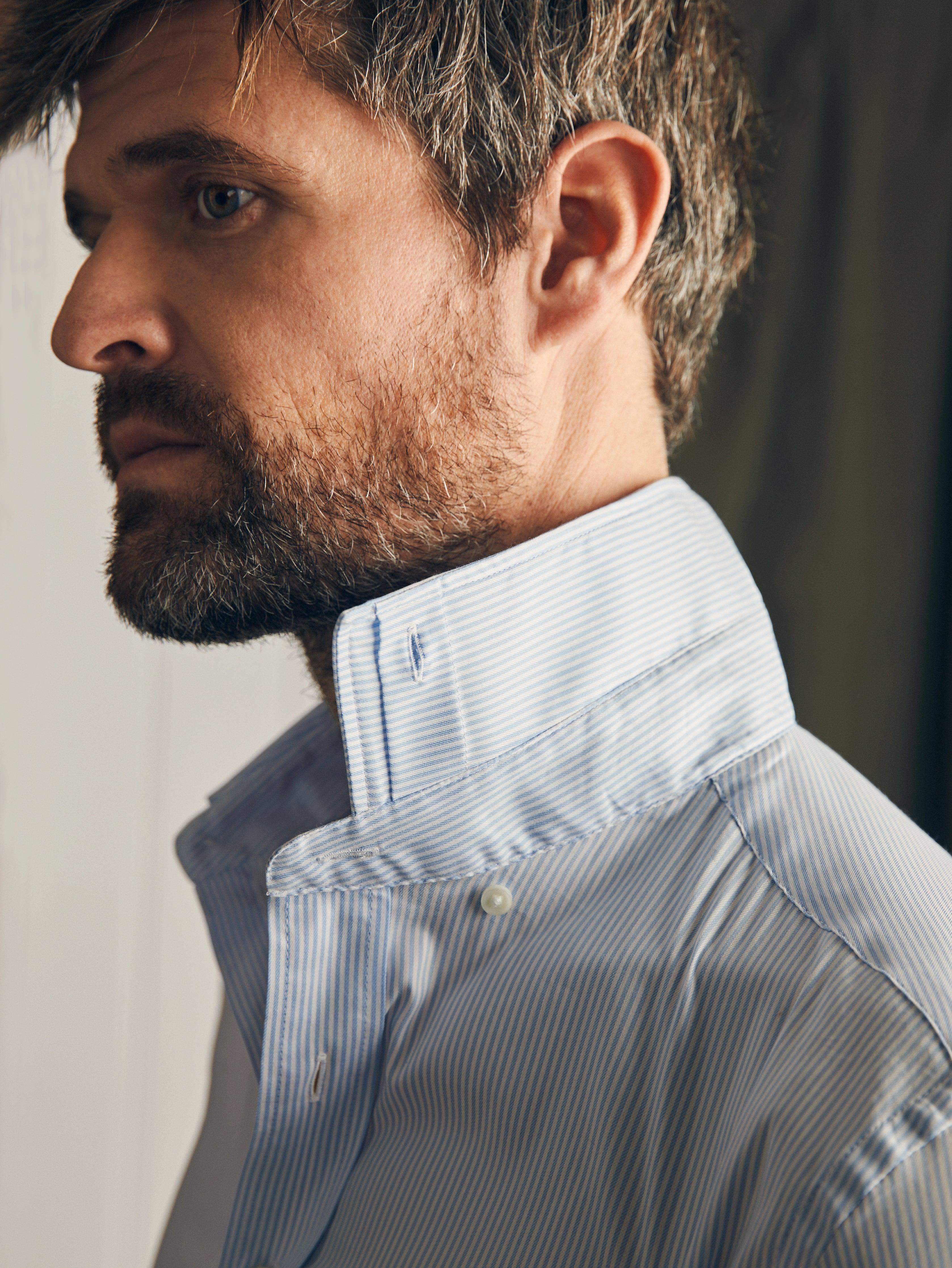 Movement™ Dress Shirt - Blue White Stripe