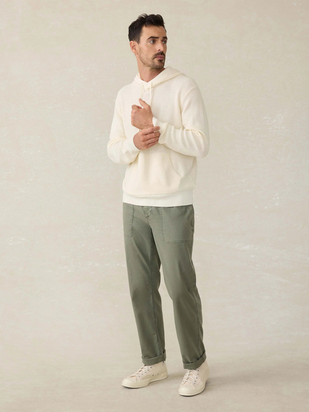 Sunwashed Sweater Hoodie - White Shell