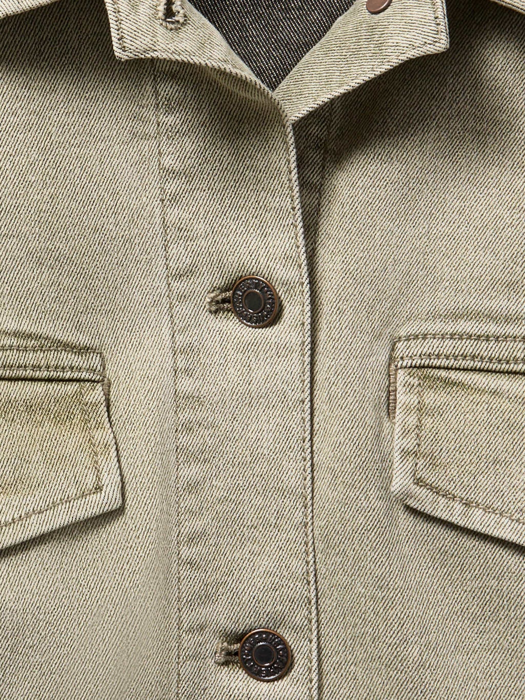 Sunwashed Denim Utility Jacket - Olive Haze Wash