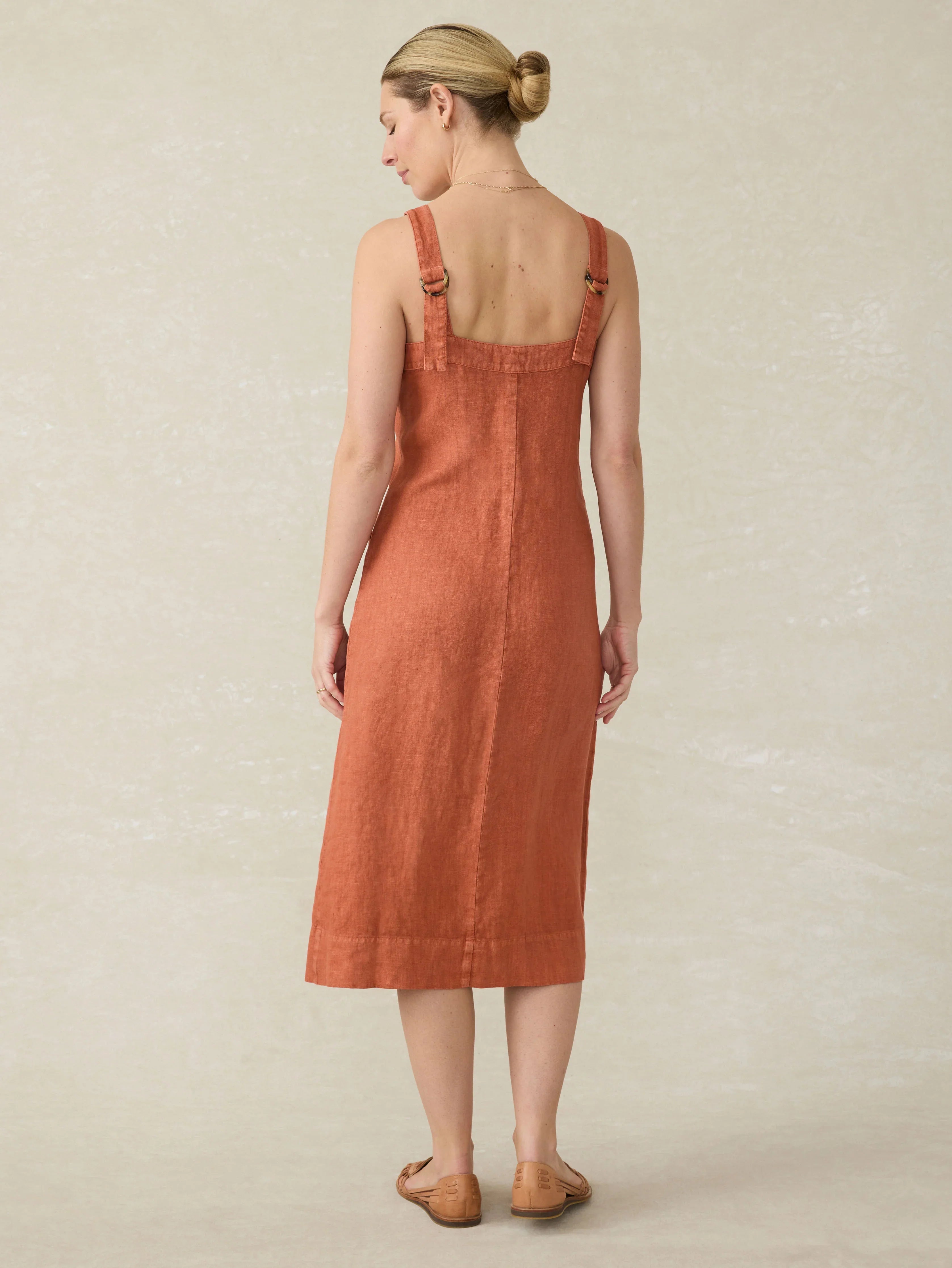 Linen Aurora Dress - Red Rock