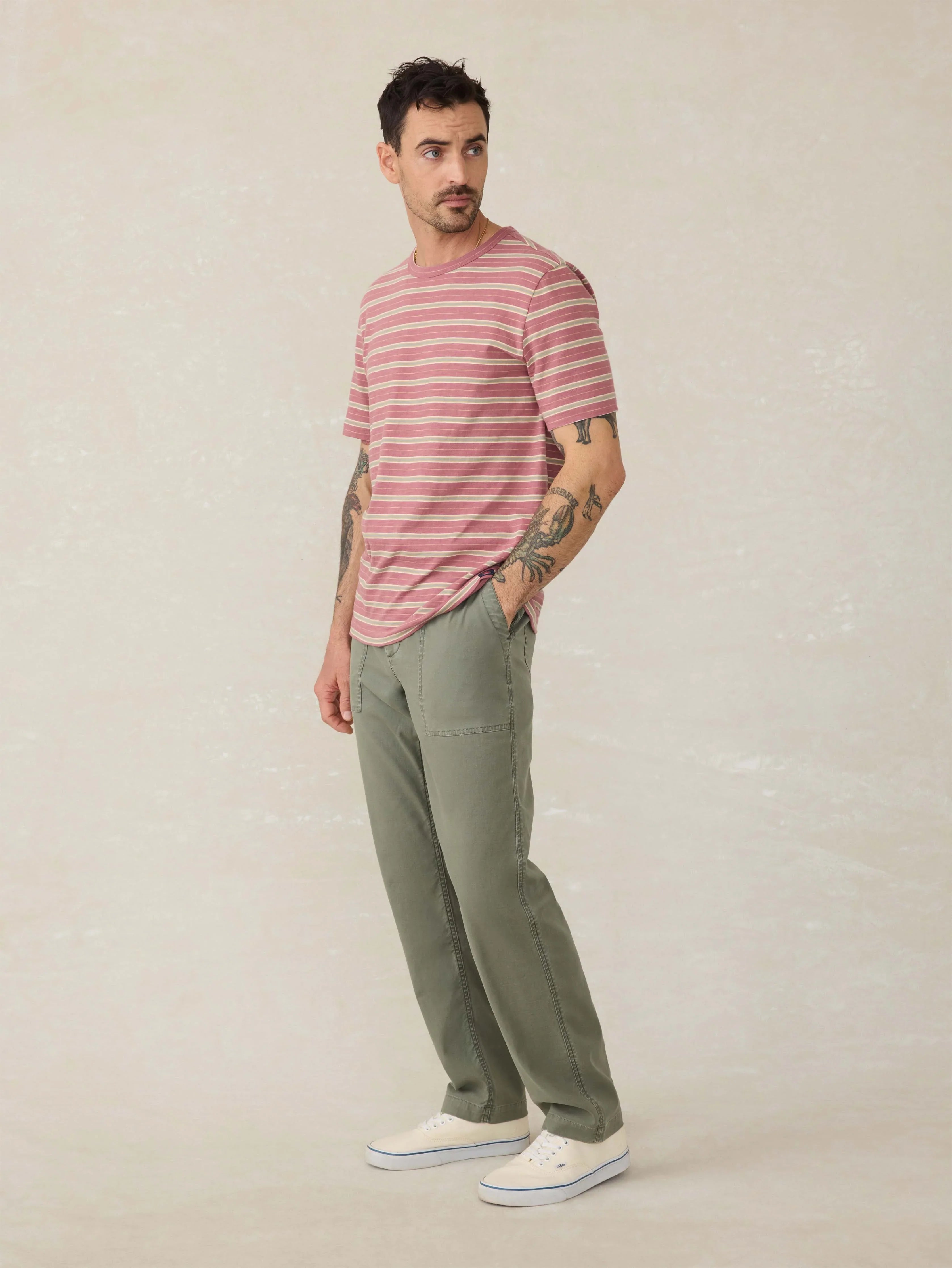 Sunwashed Tee - Red Reef Stripe