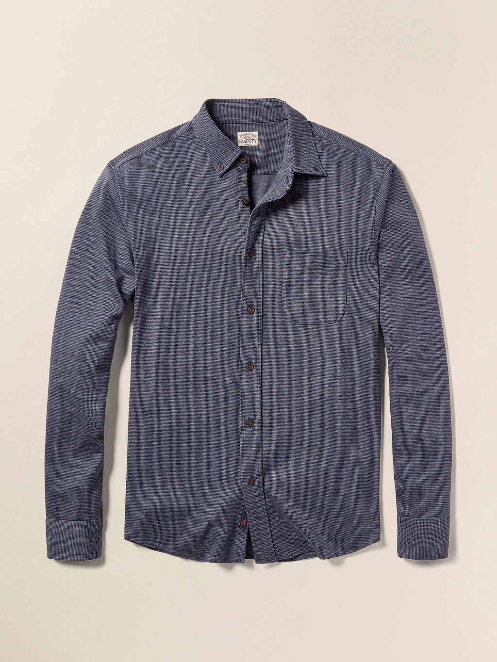 Coastline Knit Shirt - Twilight Houndstooth