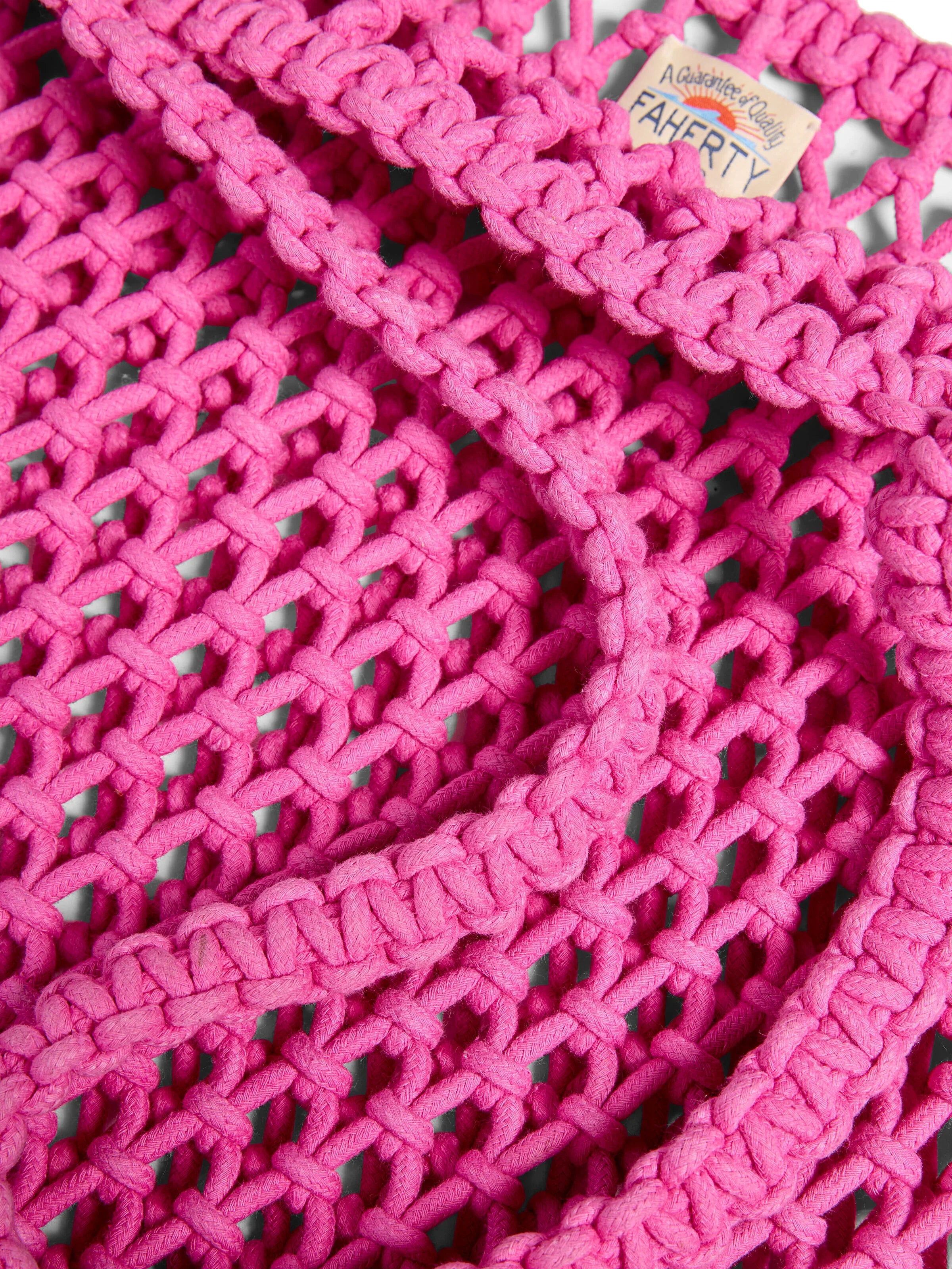 Sunwashed Macrame Tote - Ibis Rose