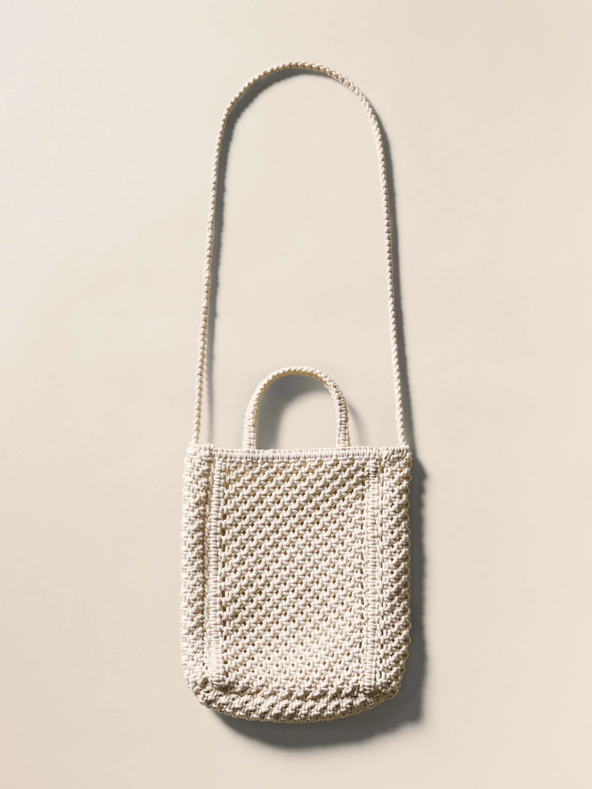 Sunwashed Macrame Crossbody - Cream
