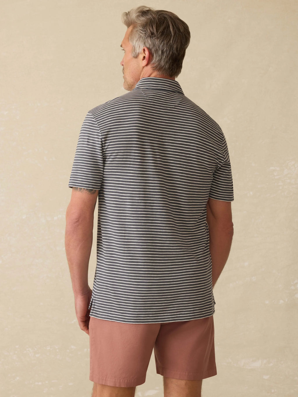 Sunwashed T-Shirt Polo - Ocean Stone Stripe