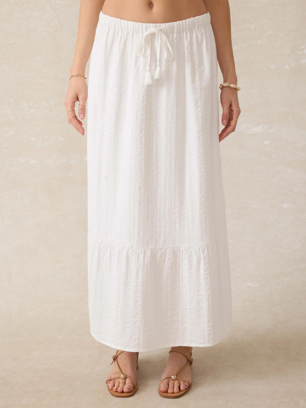 Dune Cotton Gauze Rees Skirt - White