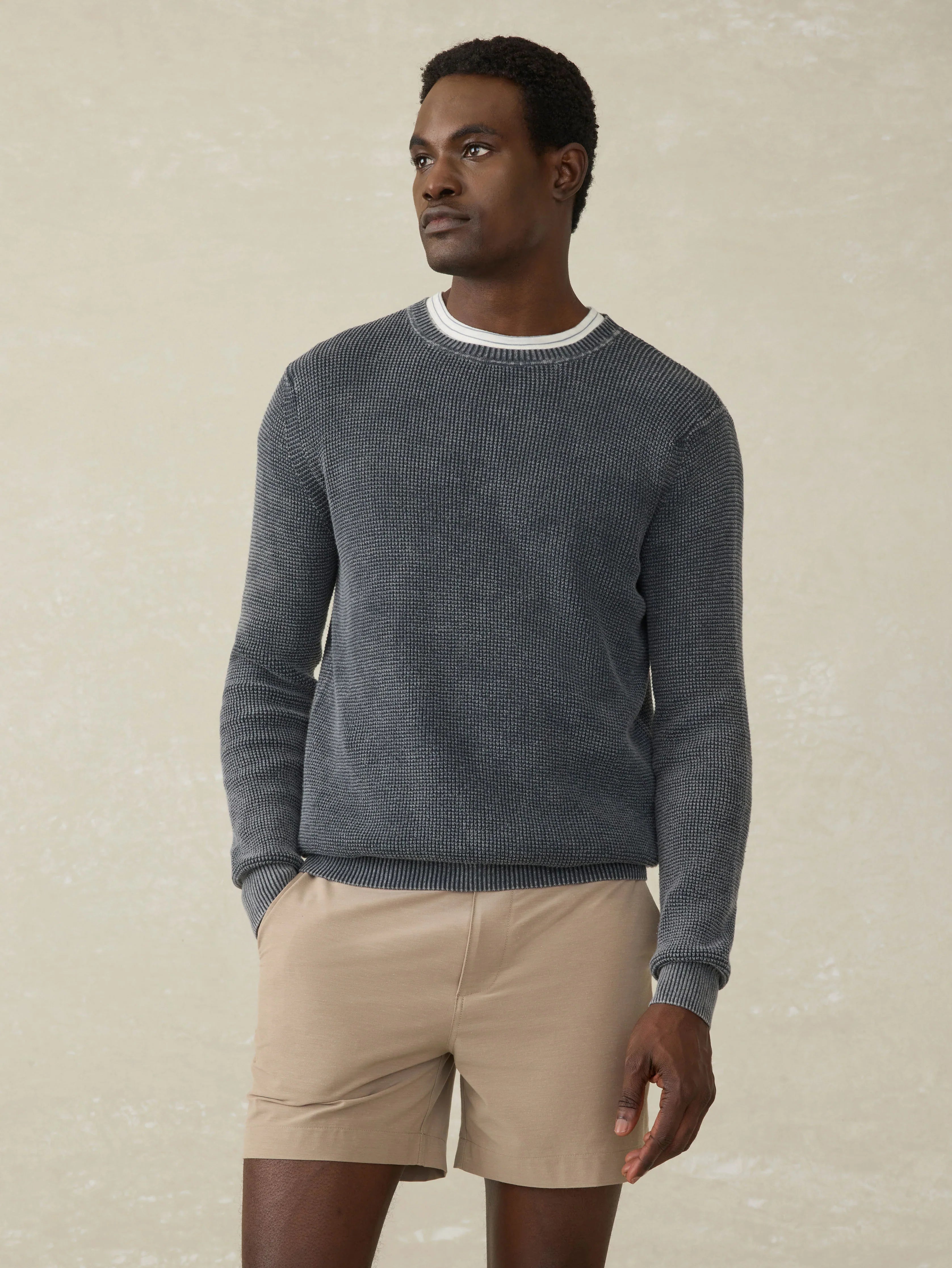 Sunwashed Crewneck Sweater - Faded Black