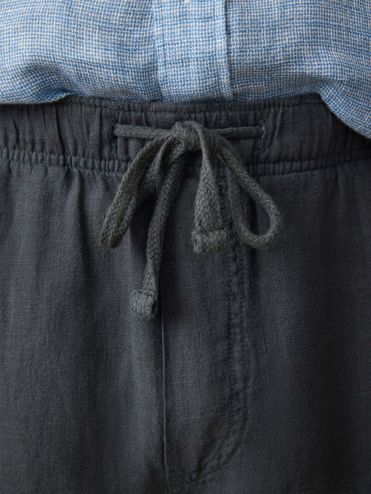 Linen Drawstring Pant - Washed Black