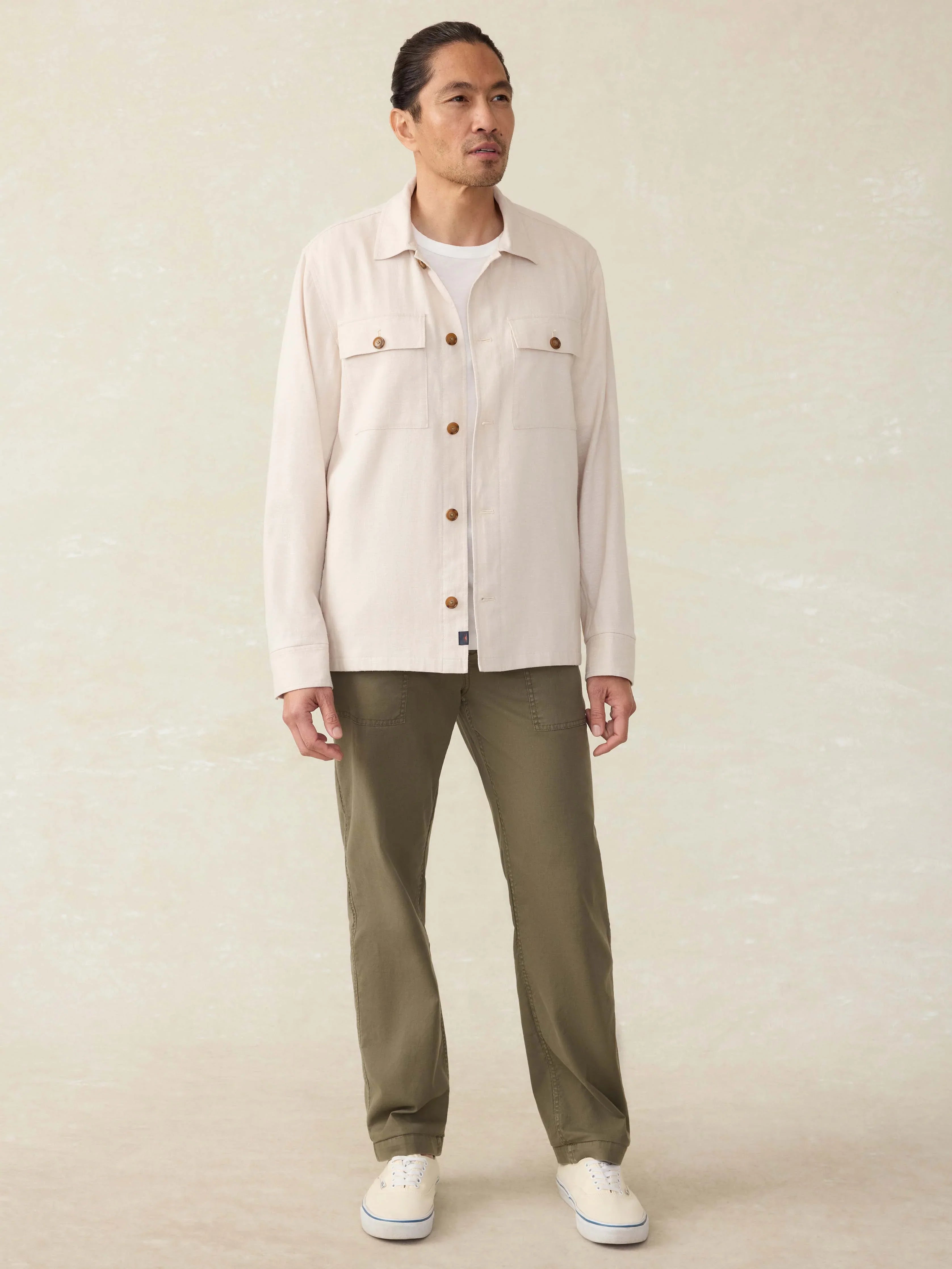 Movement™ Linen Shirt Jacket - Dorset Sand
