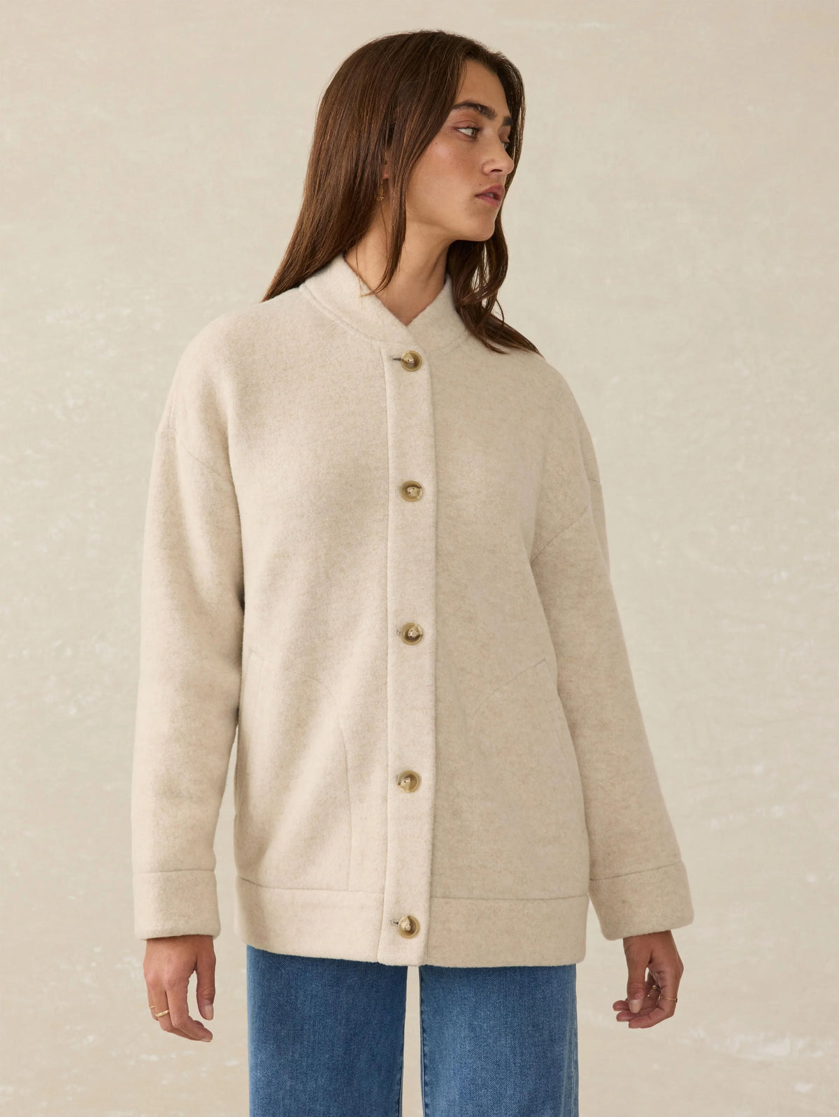 Pacific Knit Jacket - Oat Melange
