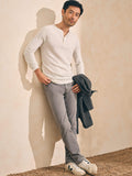 Long-Sleeve Newport Cloud Henley - Ivory Heather
