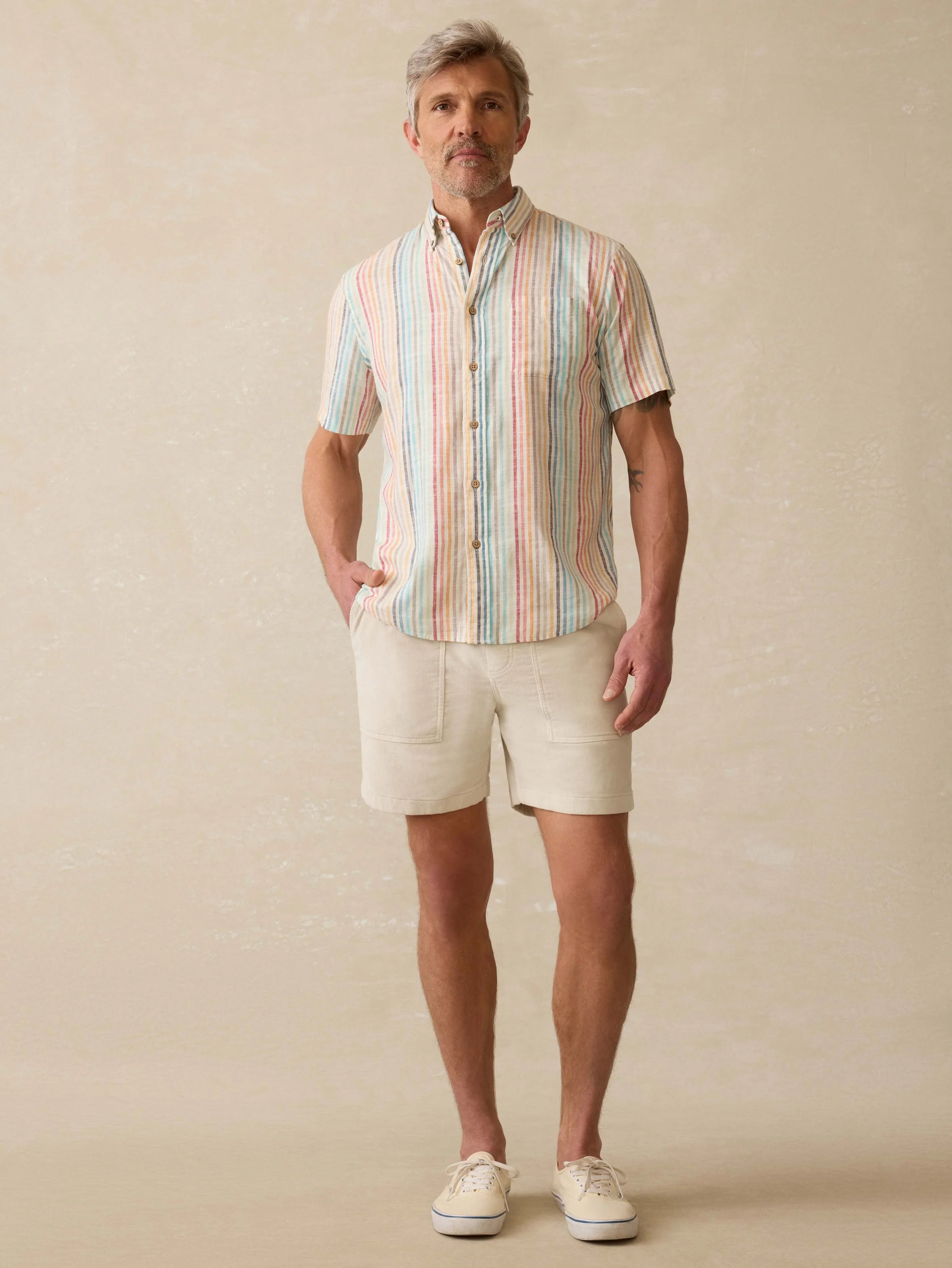 Short-Sleeve Breeze Shirt - Bay Reef Stripe