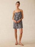 Byron Bay Linen Dress - Charcoal Banana Leaf