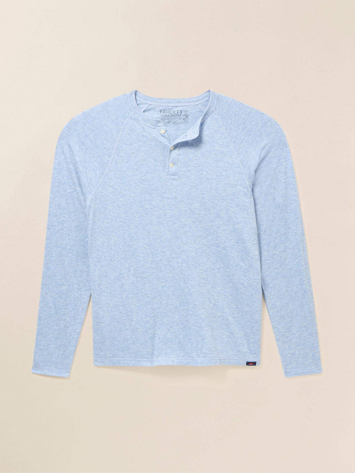Long-Sleeve Cloud Henley (Tall) - Light Blue Heather
