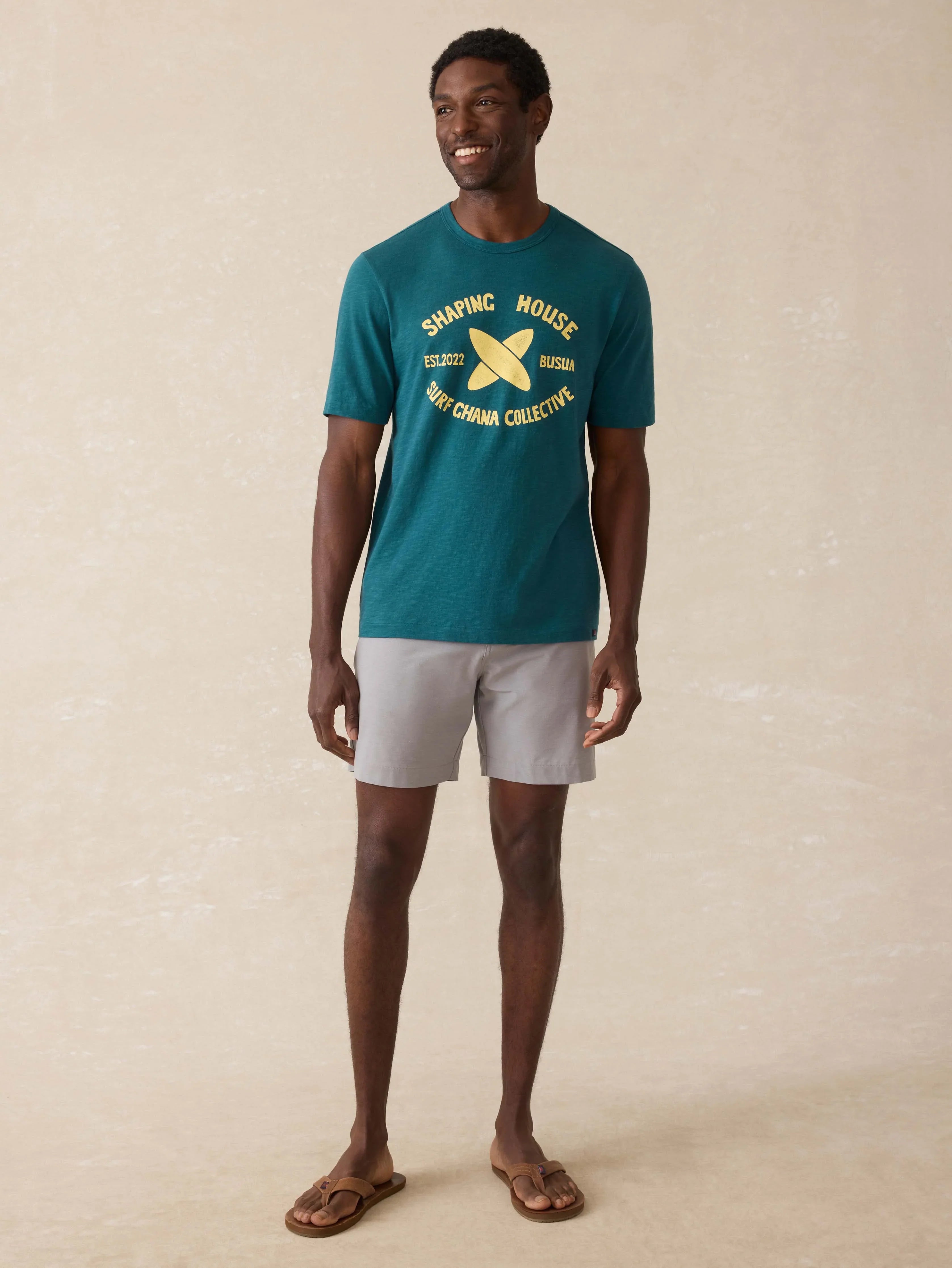 Surf Ghana Short Sleeve Shaping House Graphic Tee - Agona Green