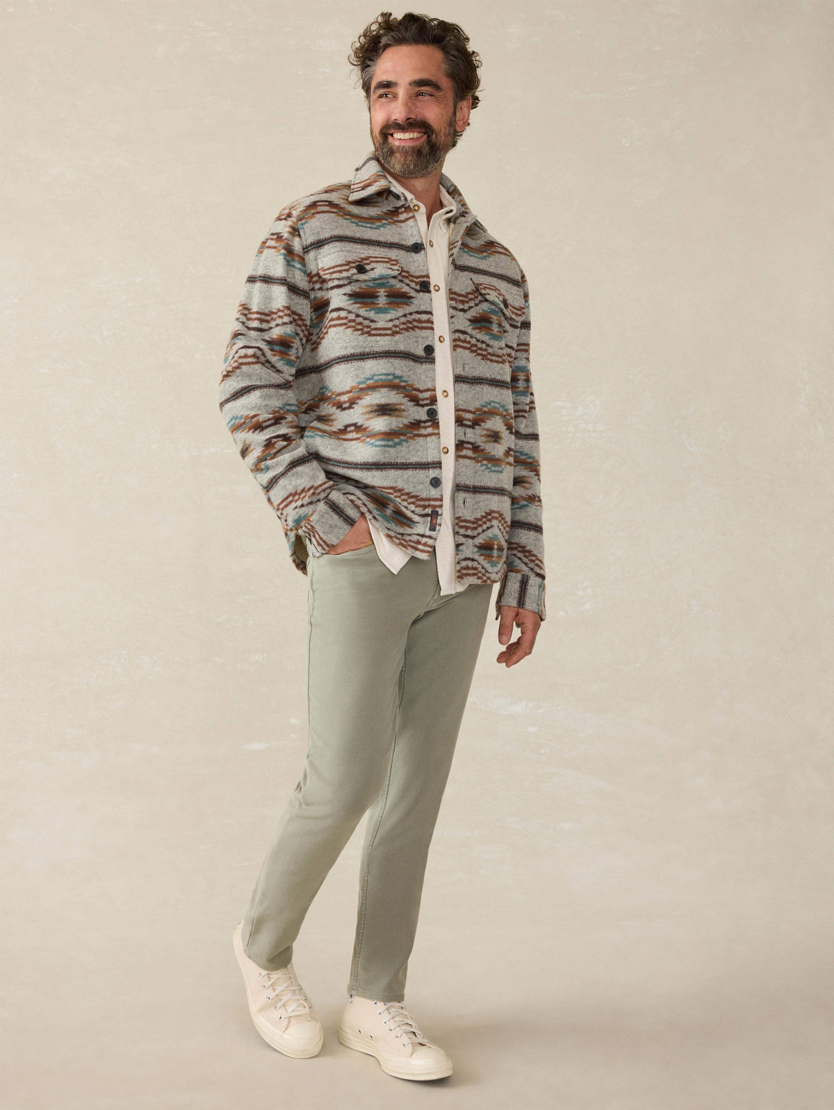 Stretch Terry 5-Pocket Athletic Fit Pant - Faded Olive