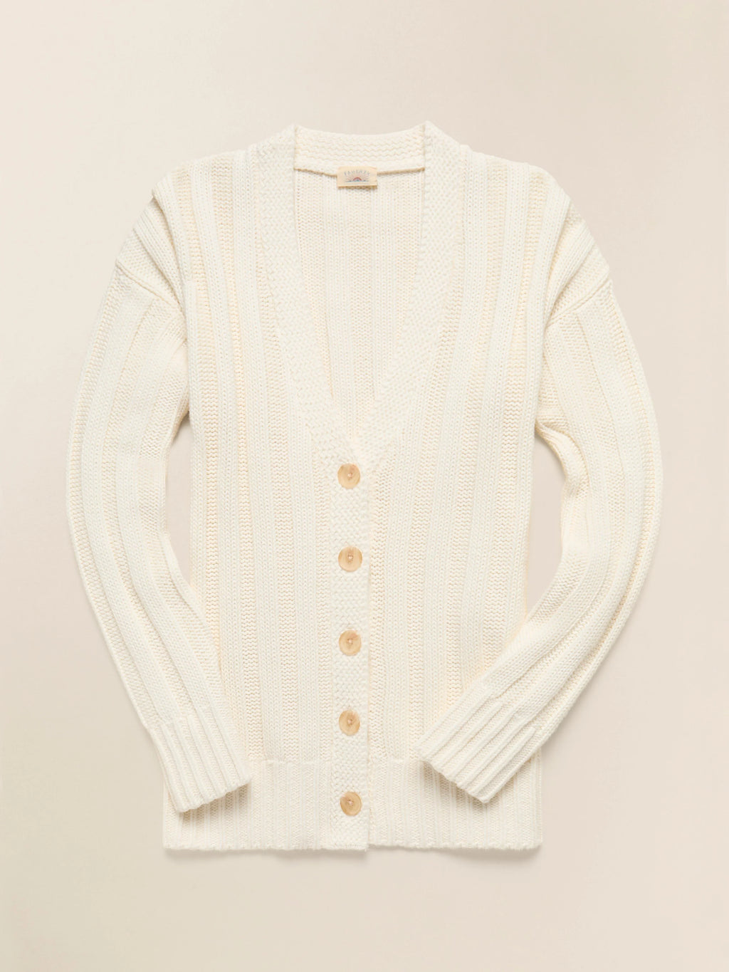 Sunwashed Cotton Laidback Cardigan - Egret