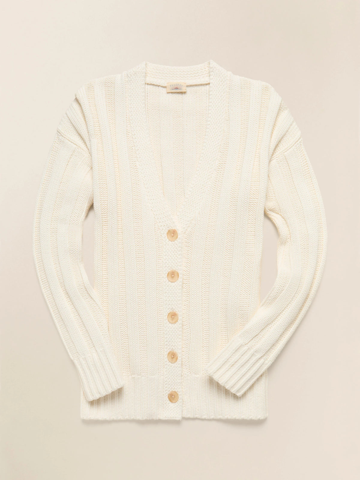 Sunwashed Cotton Laidback Cardigan - Egret