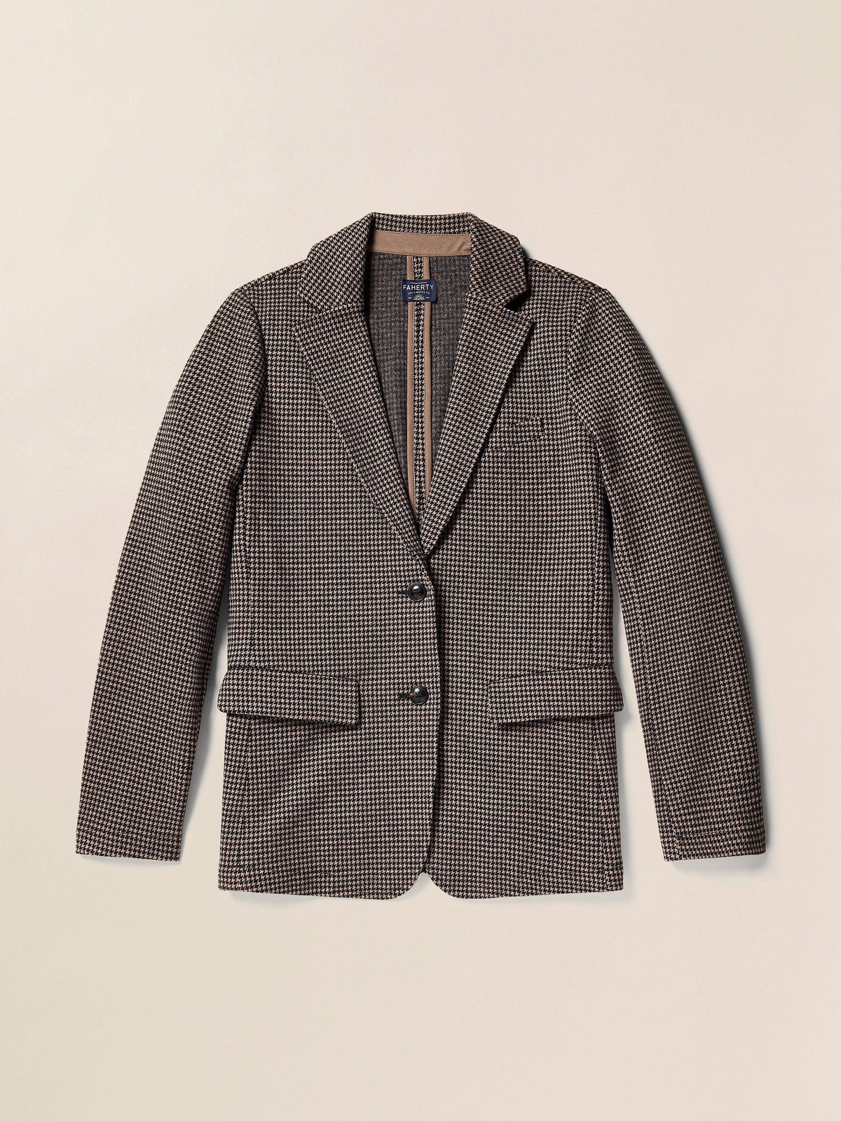 Inlet Knit Tweed Blazer - Mocha Mountain Houndstooth