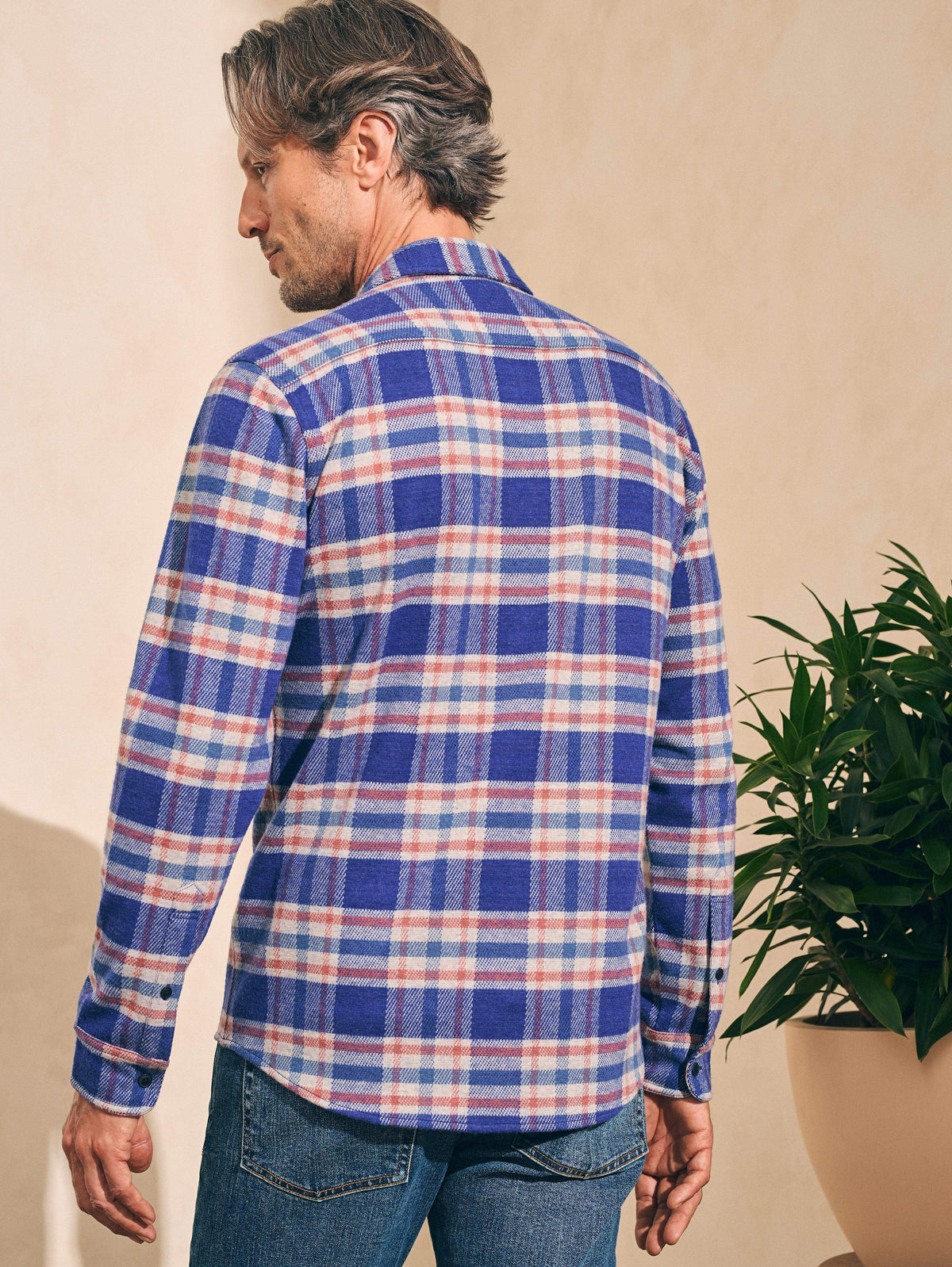 Legend™ Sweater Shirt - Navy Skyline Plaid