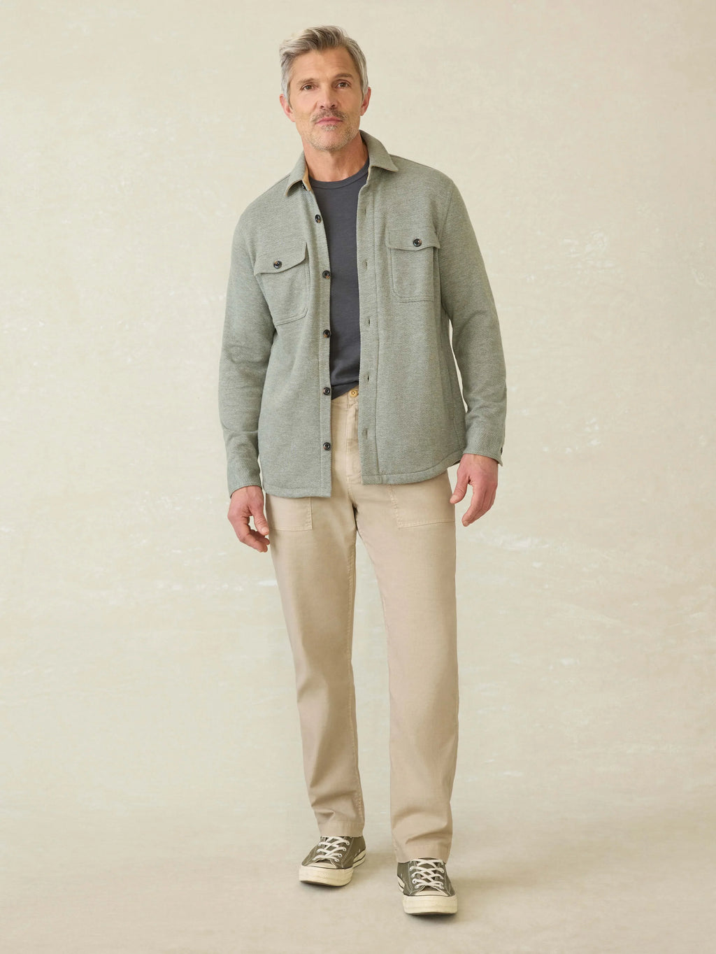 Inlet Knit CPO - Olive Brush Melange