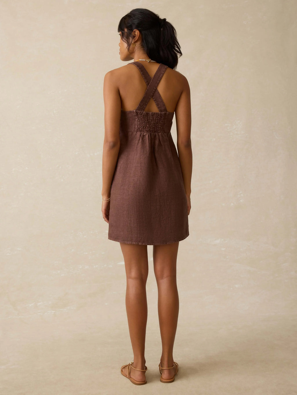 August Linen Dress - Cocoa