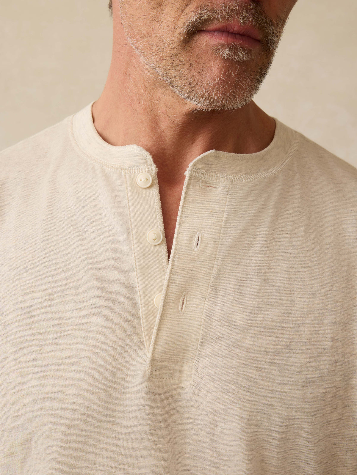 Short-Sleeve Sunwashed Henley - Island Dune Heather