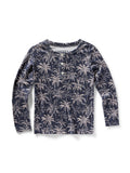 Kids Cloud Cotton Pajama Set - Navy Tropic Trees