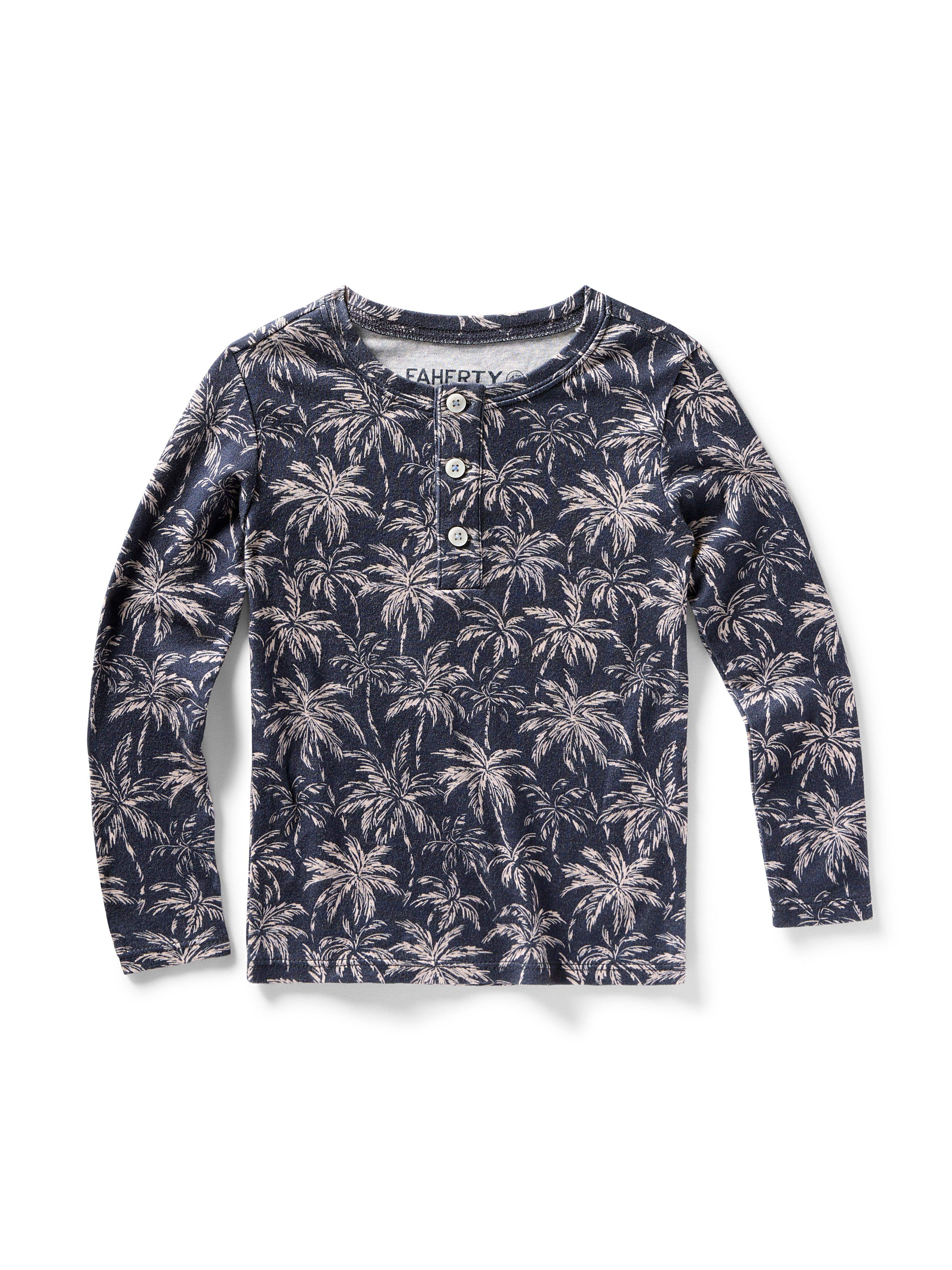 Kids Cloud Cotton Pajama Set - Navy Tropic Trees