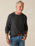 Long-Sleeve Cloud Waffle Crew - Charcoal Heather
